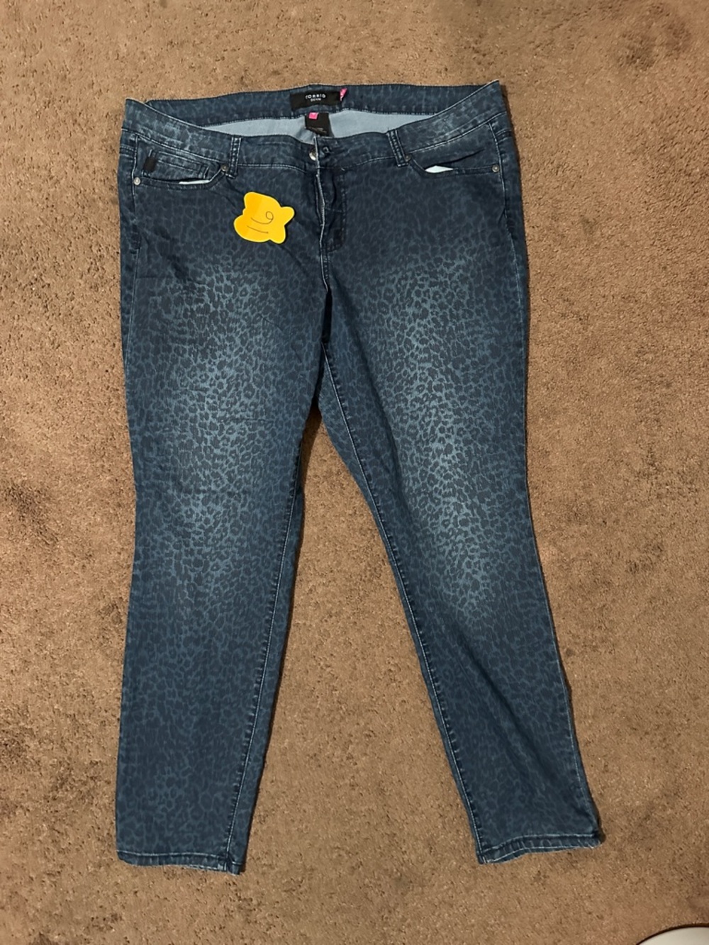 torrid Dark Blue Leopard-Print Skinny Jeans